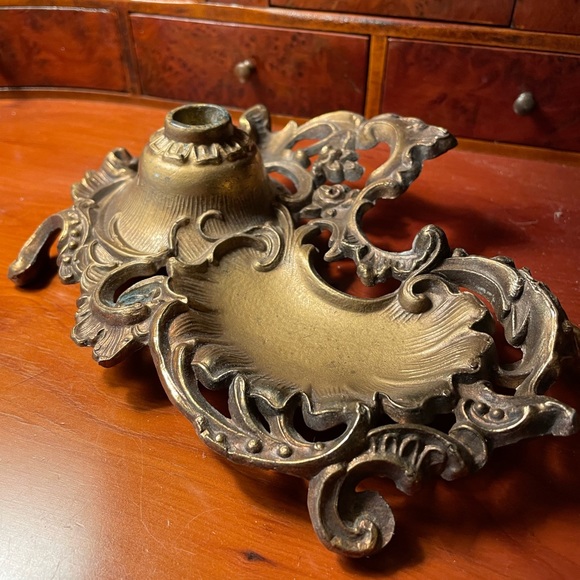 Antique Art Nouveau Inkwell - Picture 4 of 5